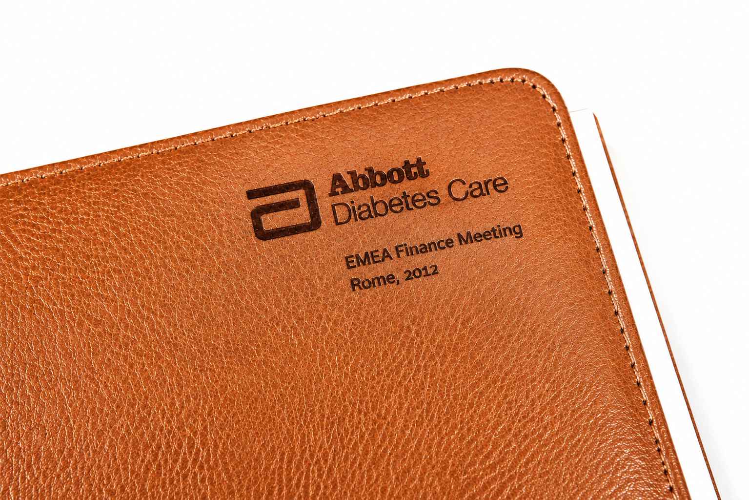 Abbott Diabetes Care Laser Engraved Leather Portfolio Folder