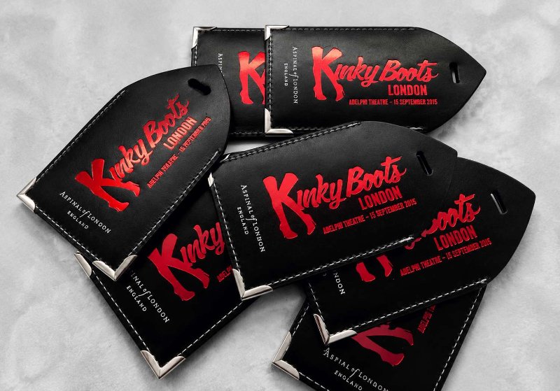 Aspinal Of London Kinky Boots Red Hot Foil Leather Luggage Tags