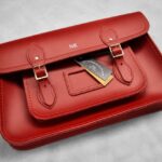 Cambridge Satchel Company Red Leather Bag Personalized Initials