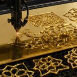 Co2 Laser Cutter Machine Cutting Gold Mirror Acrylic
