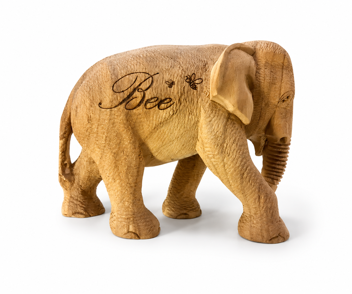 Custom Engraved Wooden Elephant Figurine