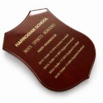 Custom Engraved Wooden School Trophy Shield
