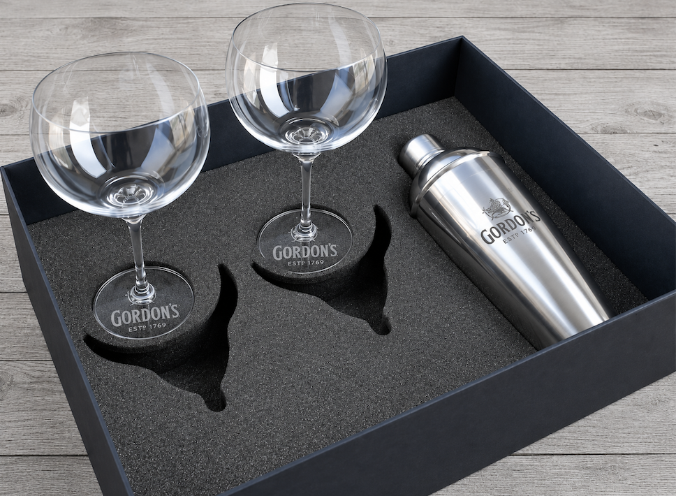 Custom Laser Cut Foam Inserts For Gordons Gin Gift Sets