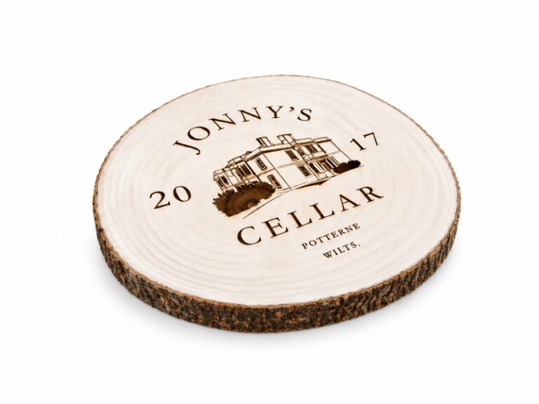 Custom Laser Engraved Wood Slice Sign