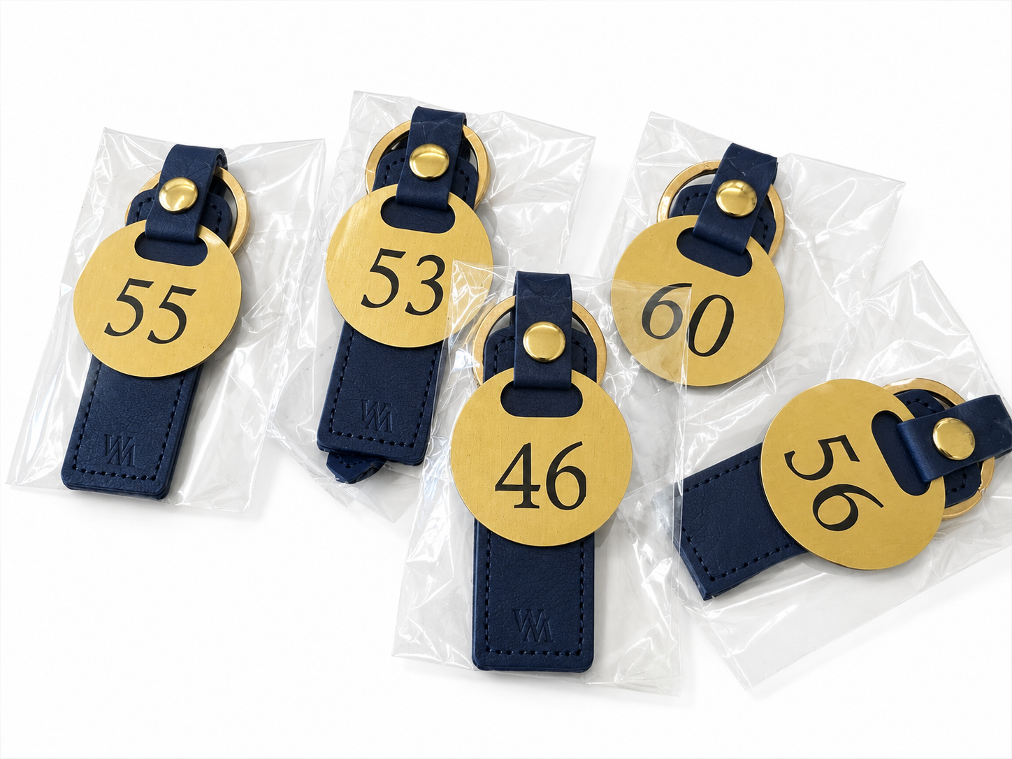 Custom Leather Fob Metal Engraving Brass Hotel Keyring