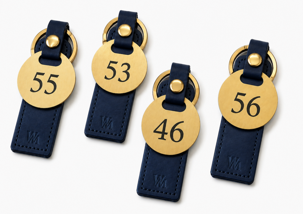 Leather Embossing Gold Foil Logo On Leather Key Fobs Custom Leather Fob Metal Engraving Brass Hotel Keyring