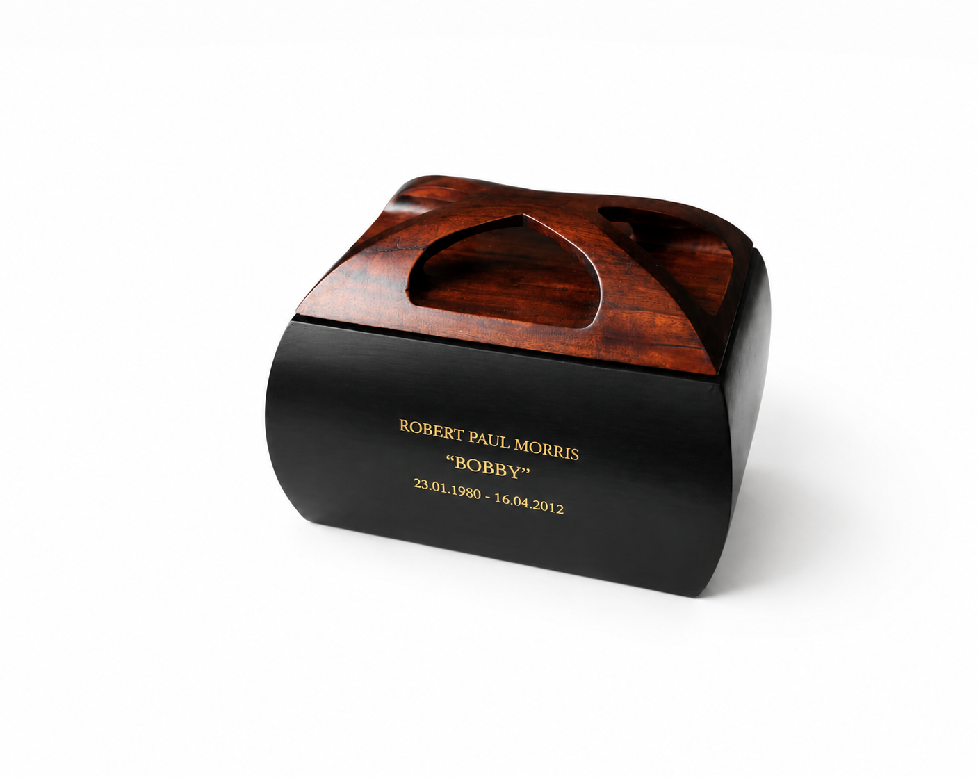 Gold Filled Engraved Wooden Urn