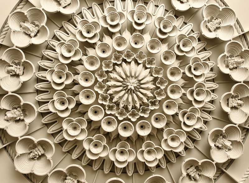 Indian Temple Carving Laser Cutting Ceiling Ornament
