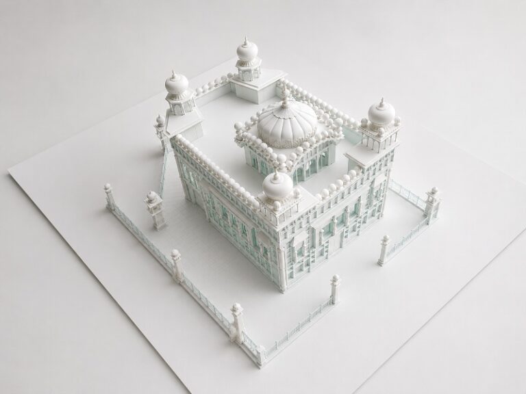 Indian Temple Laser Cutting White Acrylic Architectural Model