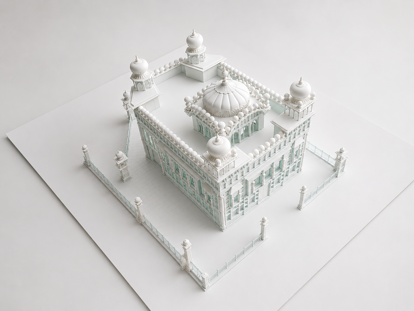 Indian Temple Laser Cutting White Acrylic Architectural Model