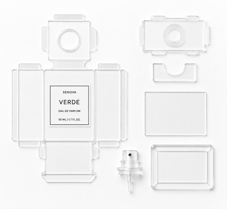 Laser Cut Clear Acrylic Perfume Packaging Components