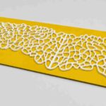 Laser Cut Parametric Wall Art White On Yellow