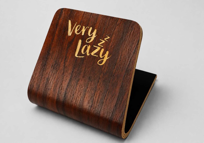 Laser Engraved Bentwood Tablet Stand Gold Fill Laser Engraved Bentwood Tablet Stand Gold Fill