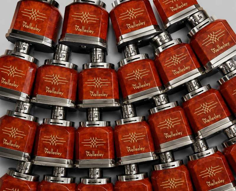 Laser Engraved Wellesley Hotel Gold Filled Cigar Lighters Knightsbridge