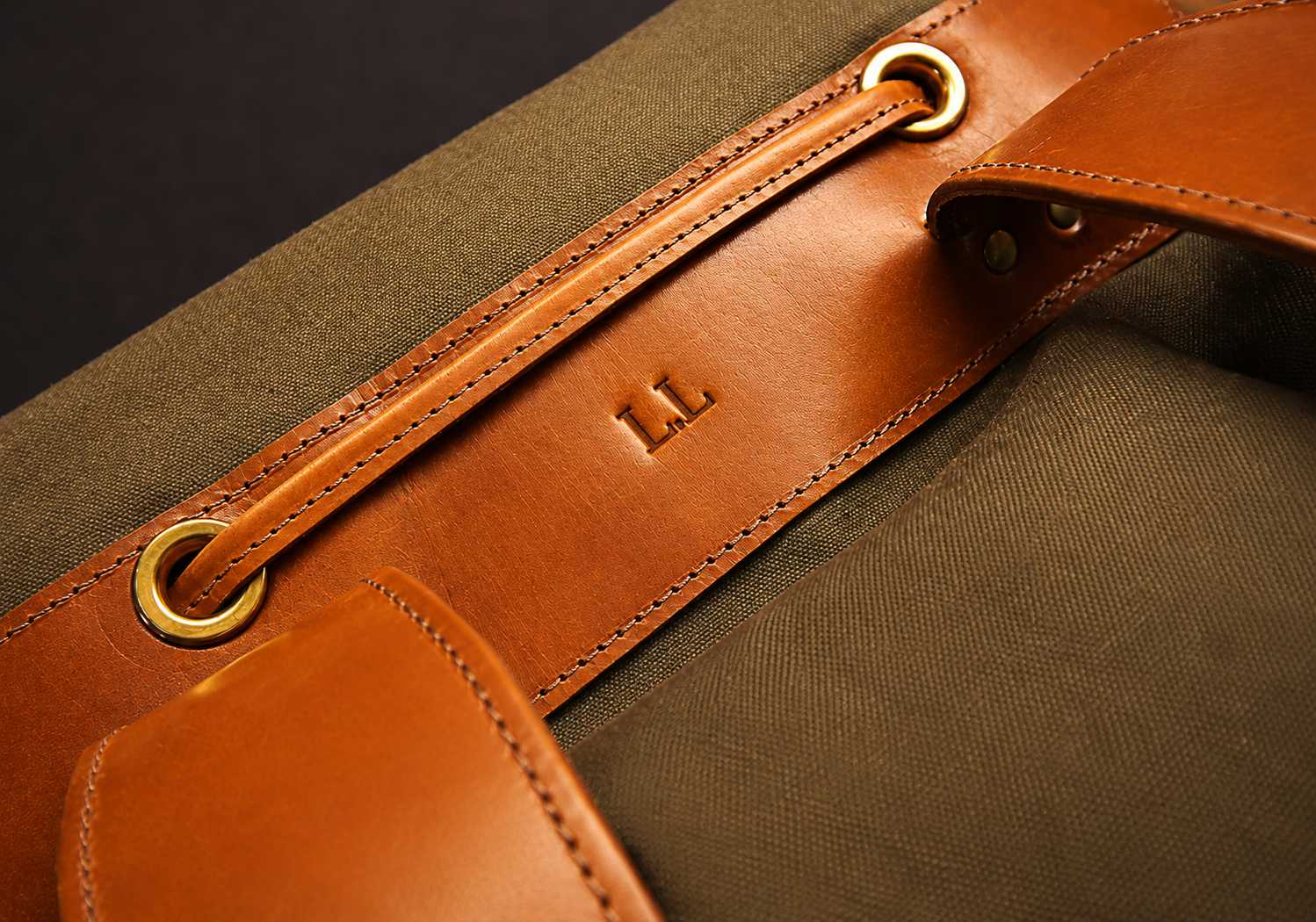 Mcm Canvas Leather Backpack Blind Debossed Initials 1