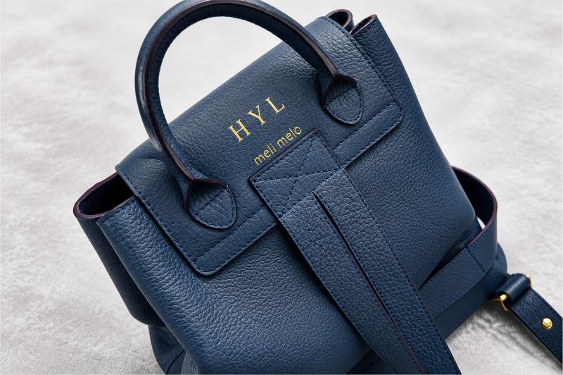 Meli Melo Leather Handbag Personalized Gold Initials