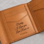 Personalised Fossil Laser Engraved Leather Wallet