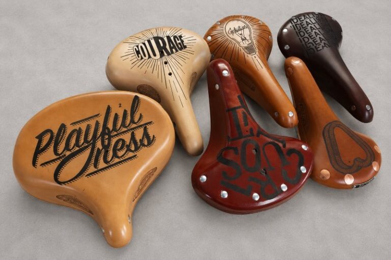 Personalised Laser Engraved Leather Bicycle Saddles