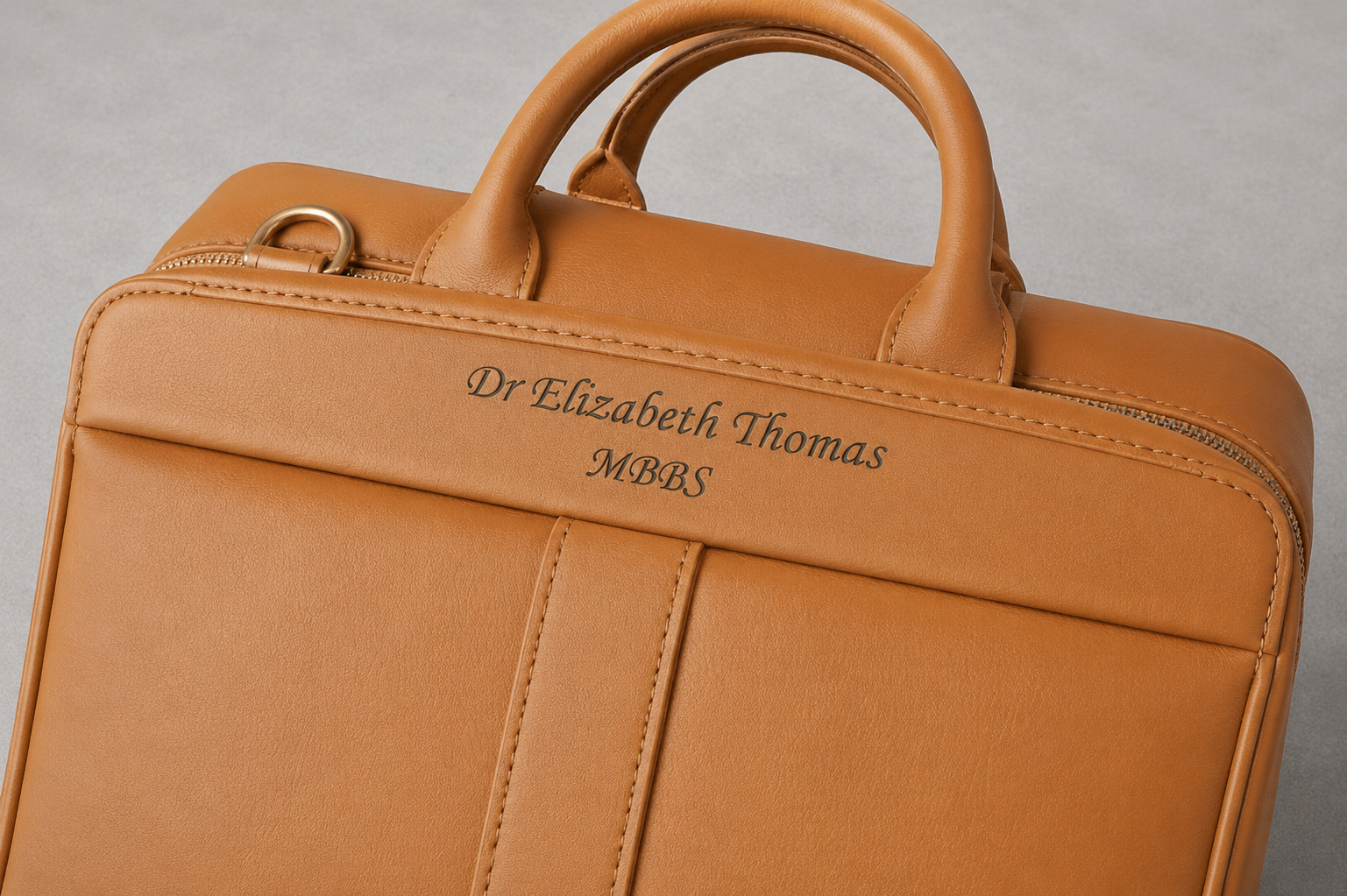 Personalised Laser Engraved Leather Laptop Bag