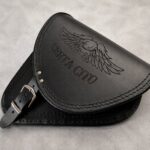 Personalised Laser Engraved Leather Motorcycle Saddlebag