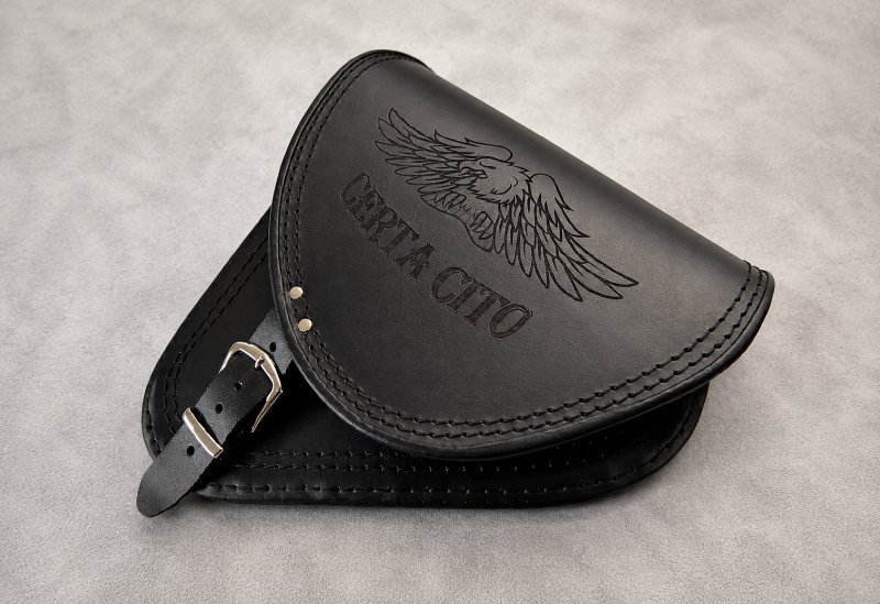 Personalised Laser Engraved Leather Motorcycle Saddlebag