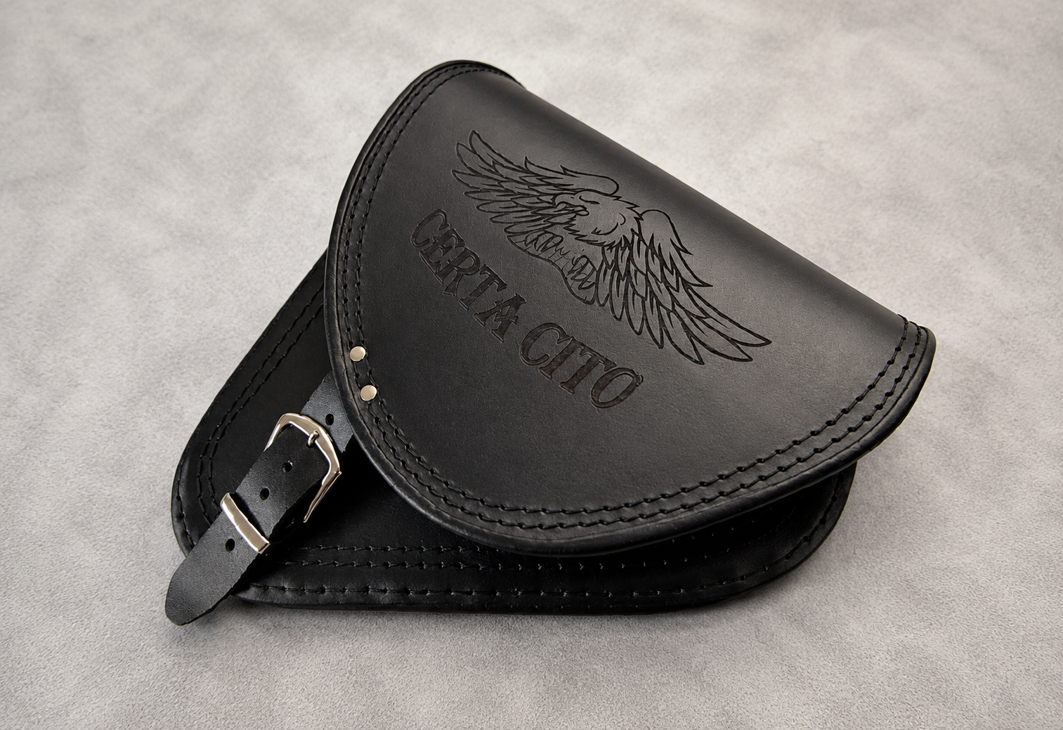 Personalised Laser Engraved Leather Motorcycle Saddlebag