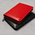 Personalized Leather Zippered Portfolios Gold Initials
