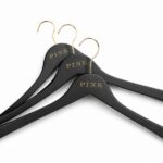 Pink Custom Gold Stamped Black Hangers