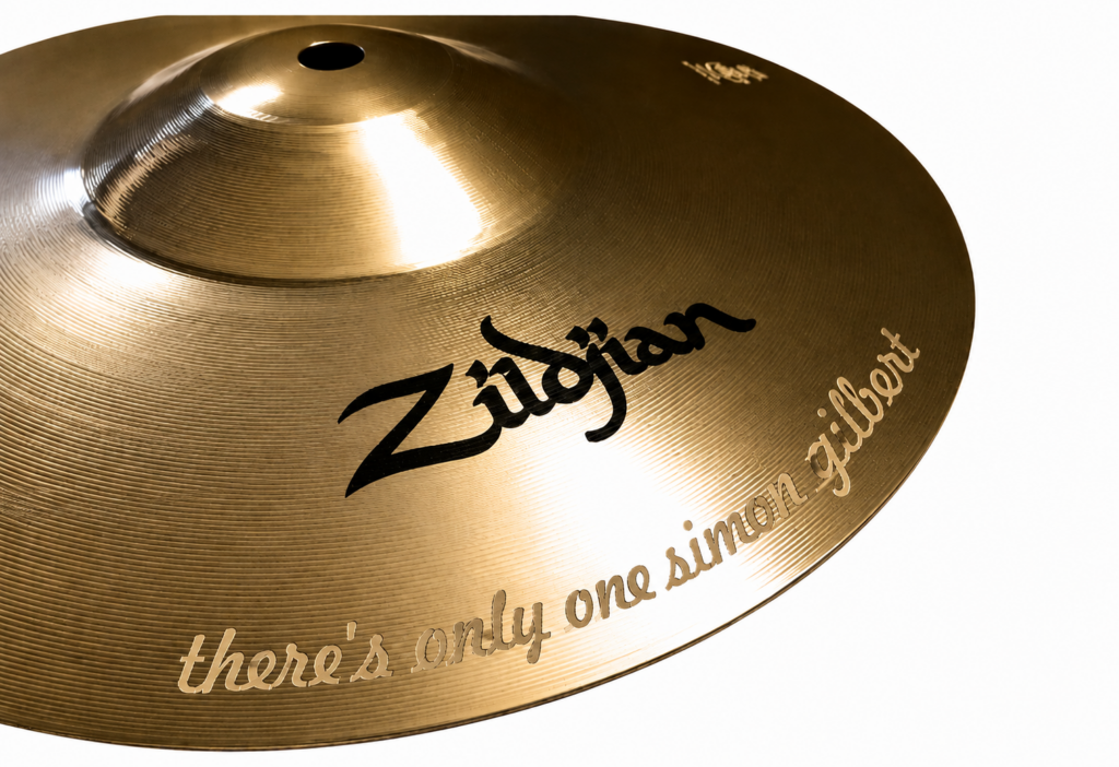 Stainless Steel Metal Engraving Personalised Discs Laser Marking Sandblast Engraved Zildjian Drum Cymbal Personalised