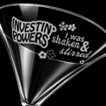 Sandblasted Engraved Martini Cocktail Glass
