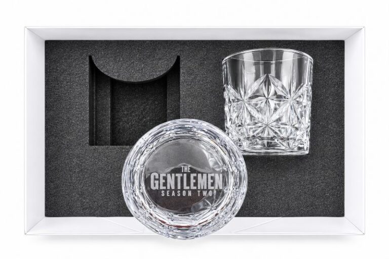 The Gentlemen Crew Gift Crystal Whisky Glass Engraving Laser Cut Foam Insert