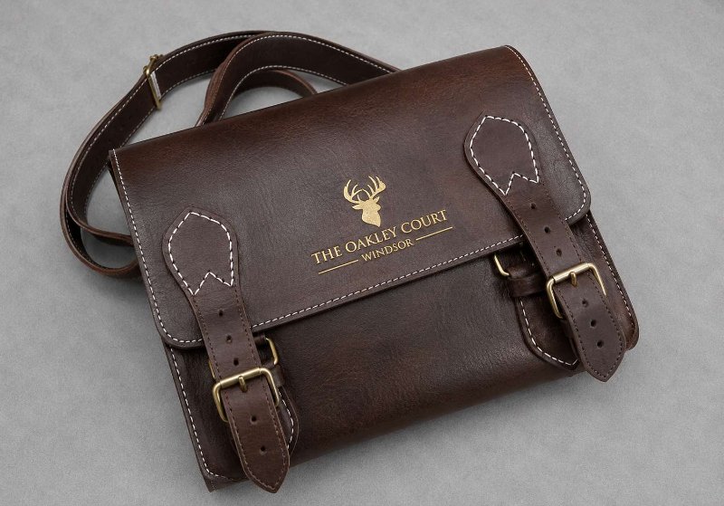 The Oakley Court Windsor Gold Debossed Leather Satchel The Oakley Court Windsor Gold Debossed Leather Satchel
