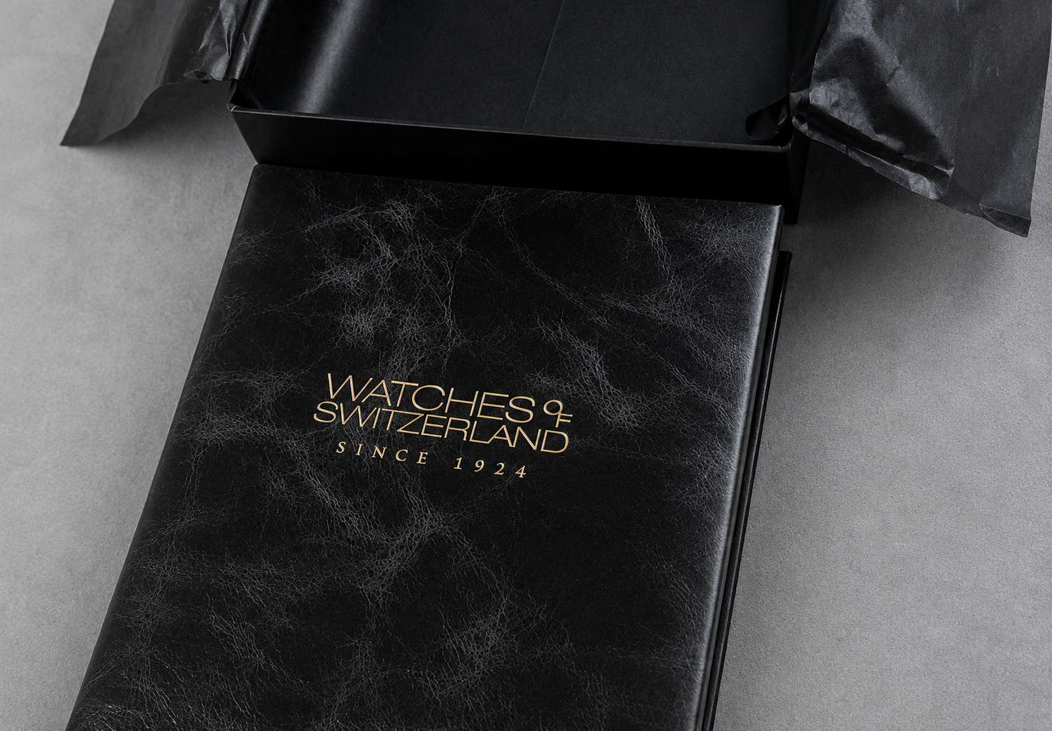 Watches Of Switzerland Hot Foil Debossed Leather Folder