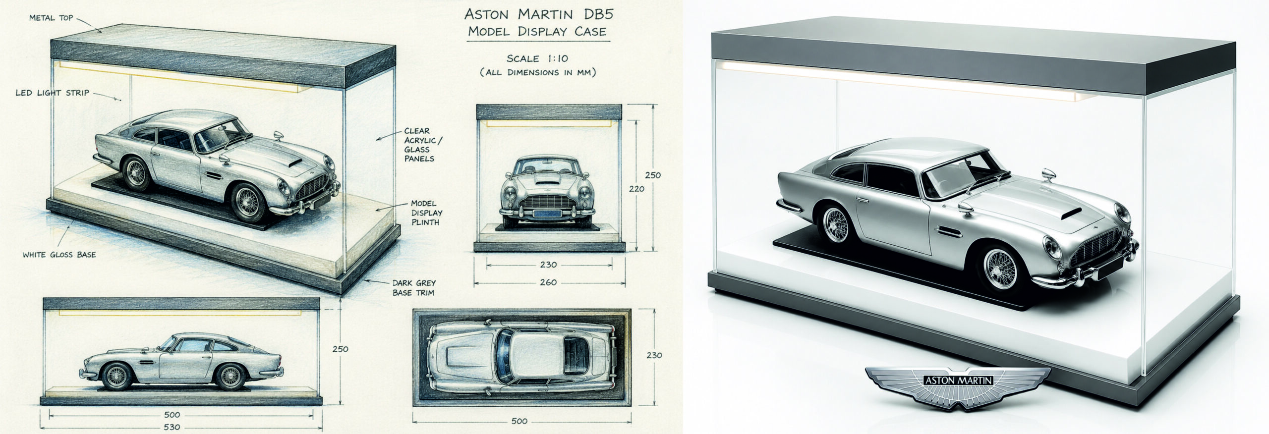 Custom Display Case For Diecast Aston Martin Model Cars Copy 1