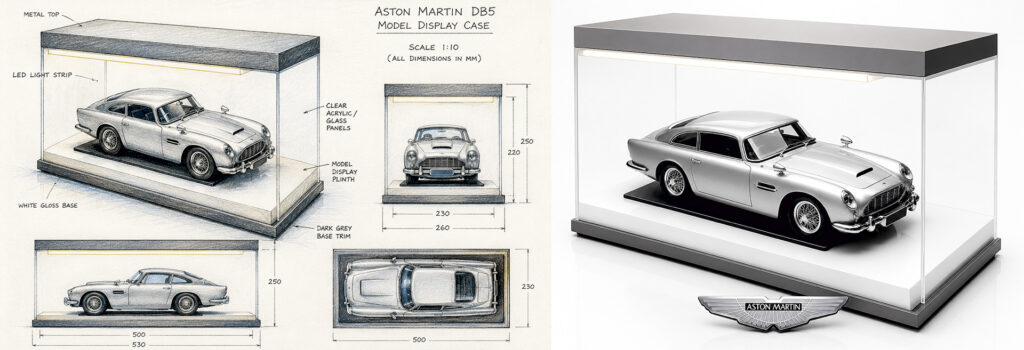 Custom Display Case For Diecast Aston Martin Model Cars Copy