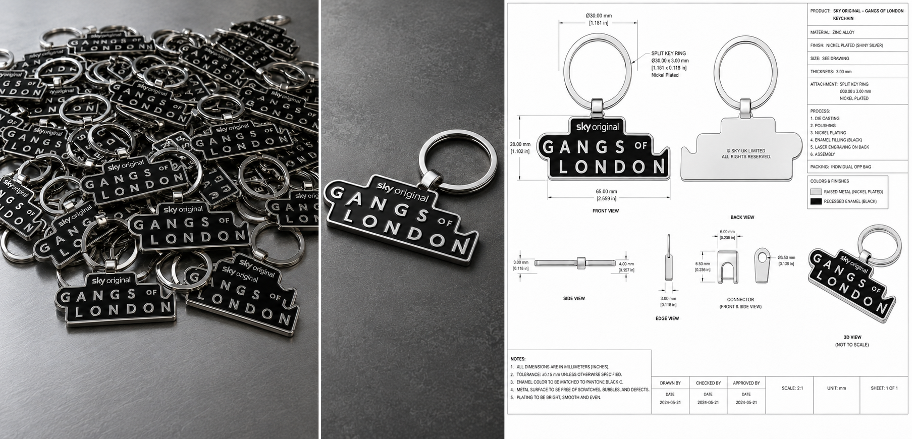 Custom Stainless Steel Metal Keyrings Film Crew Gifting Copy 1