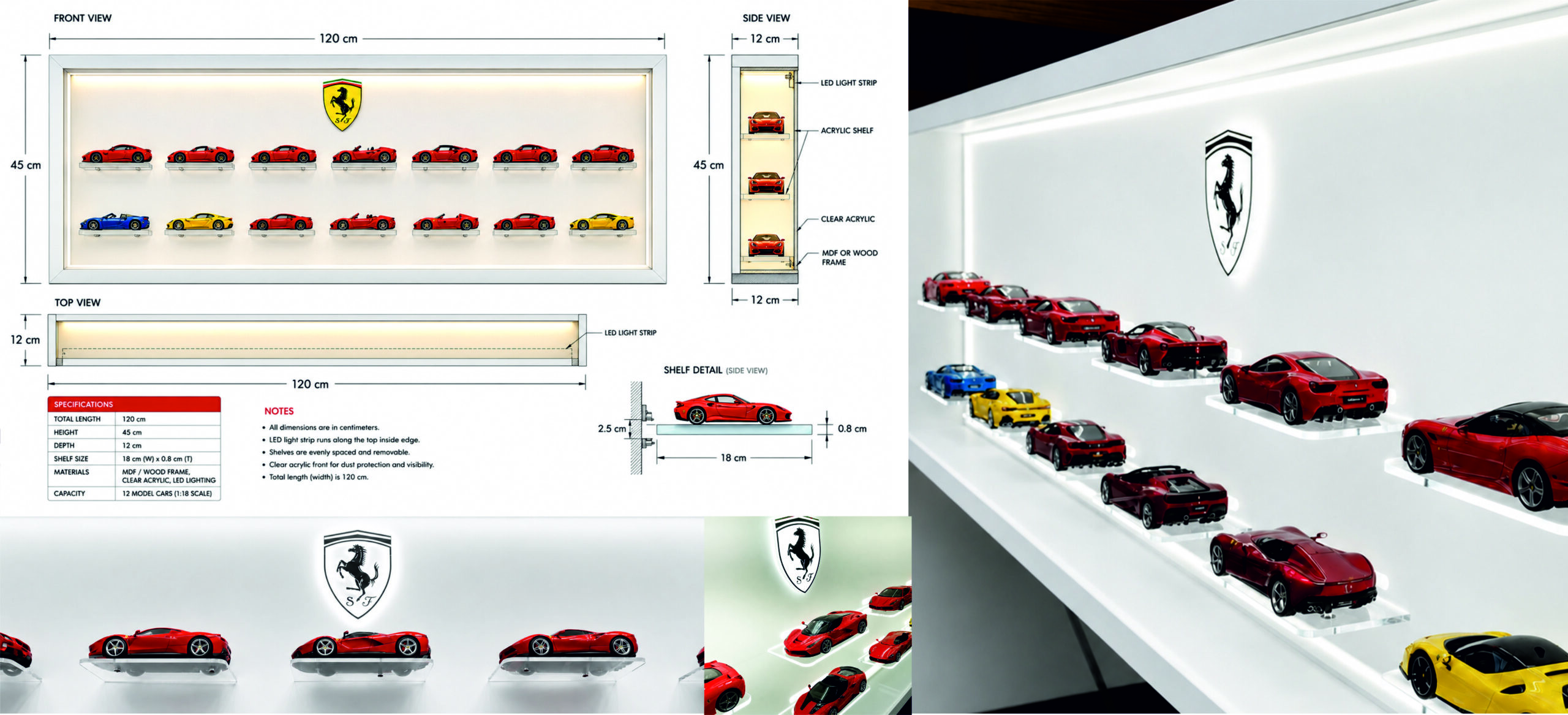 Laser Cut Acrylic Model Car Display With Led Lighting Copy 1