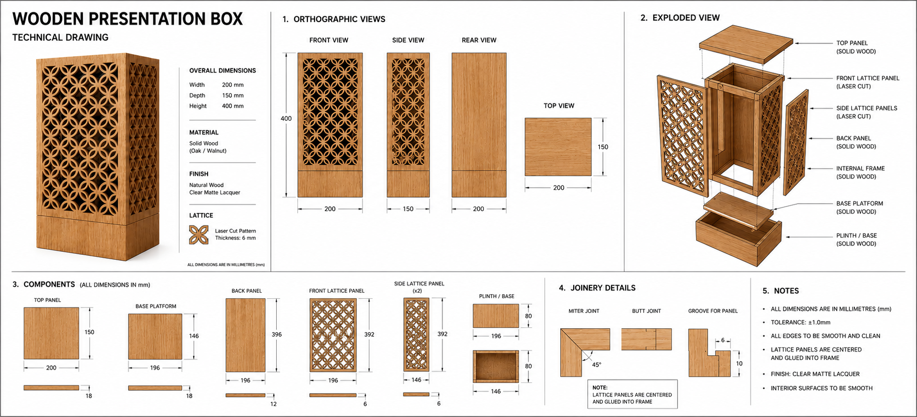 Laser Cut Hardwood Display Box For Whiskey Decanter Copy 1