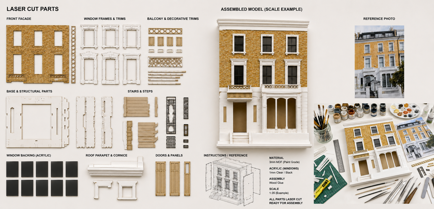 Laser Cut Miniature Dolls House Component Parts Copy 1