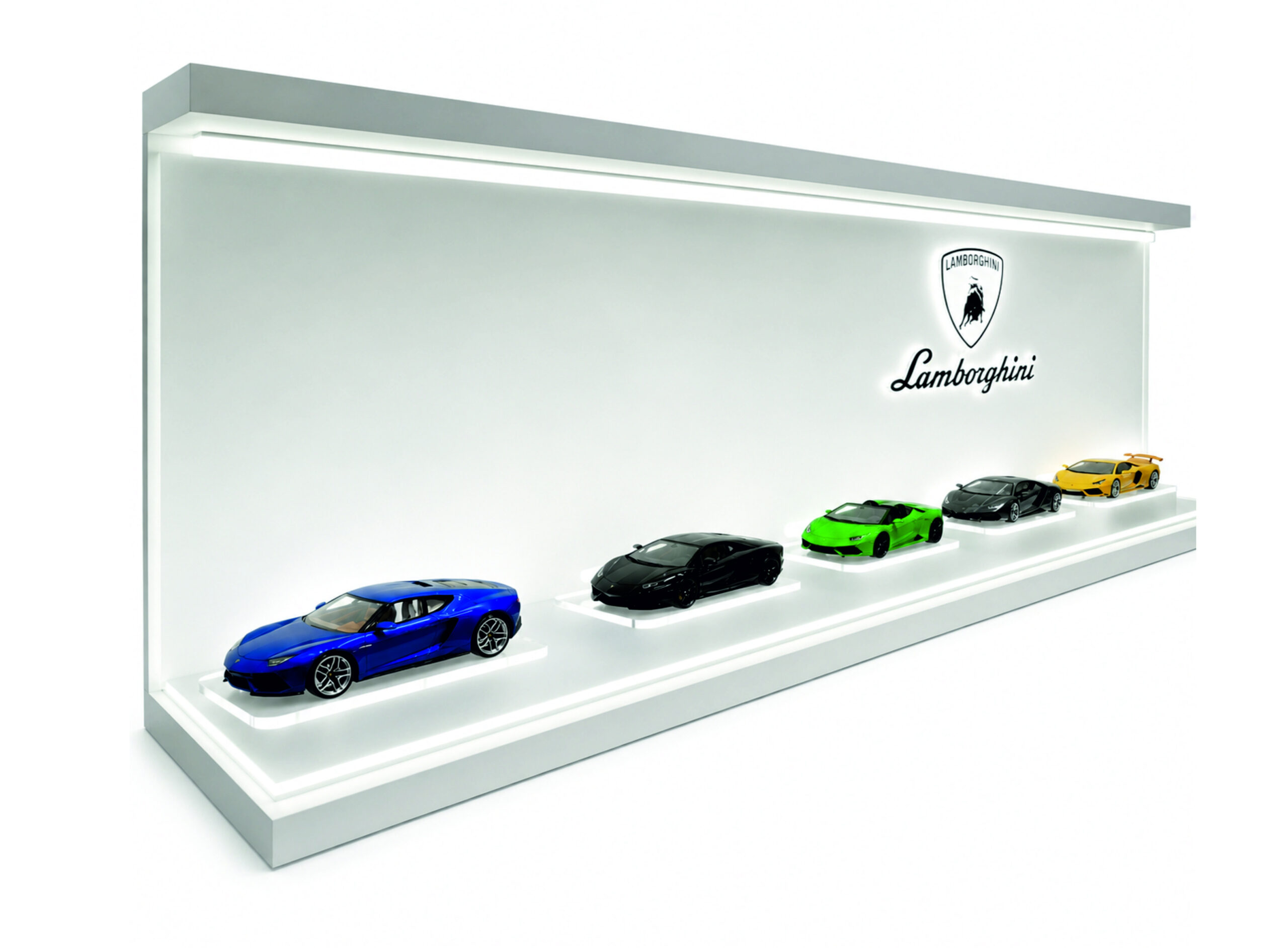 Model Car Showroom Display System Led Acrylic Display Case 1